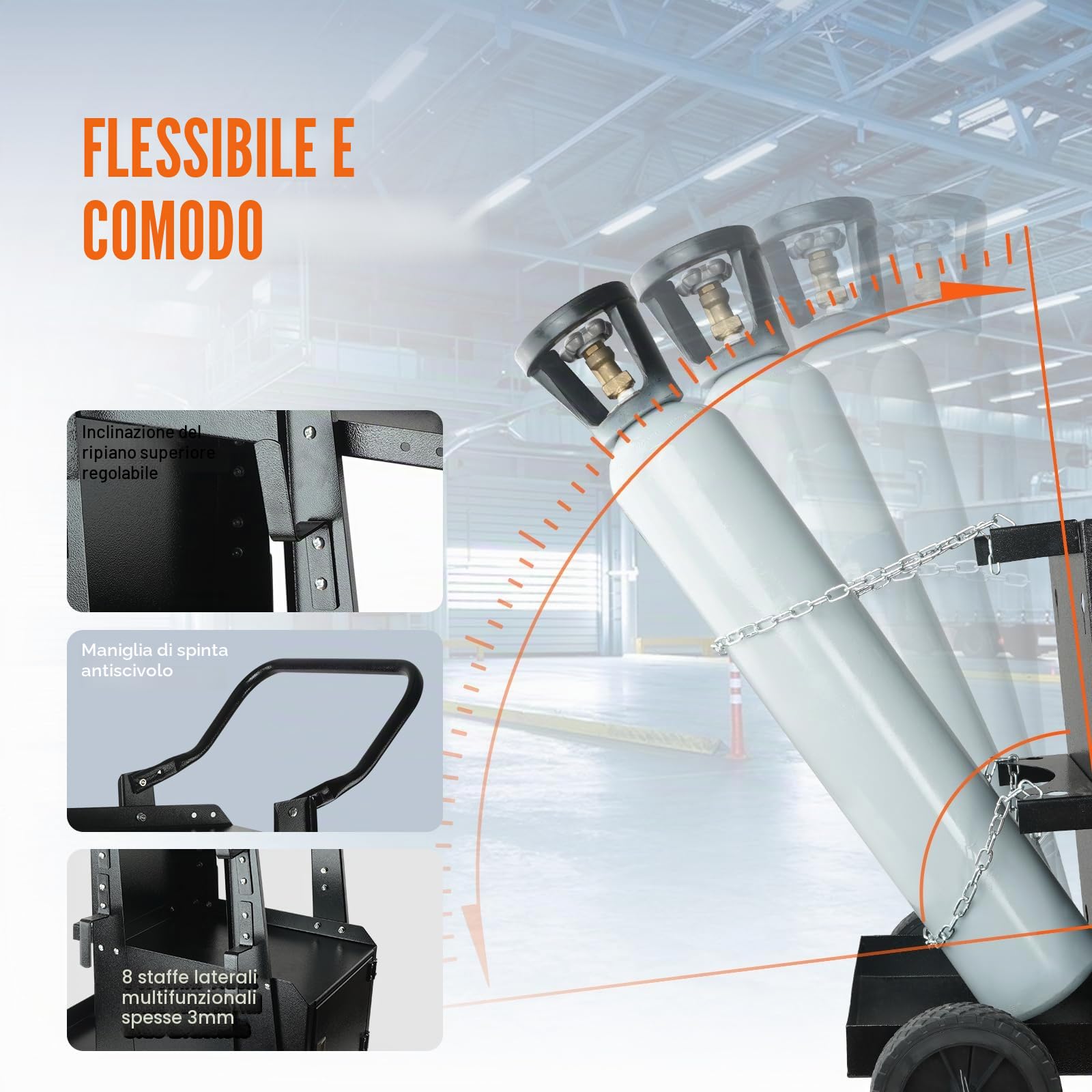 VEVOR Carrello per Saldatura 2 Ripiani con Armadio Serratura Antifurto Mensola per Trasporto Saldatrice con Ruote Carico Massimo 80-120 kg Carrello Ideale per Attrezzatura di Saldatura MIG TIG ARC MMA