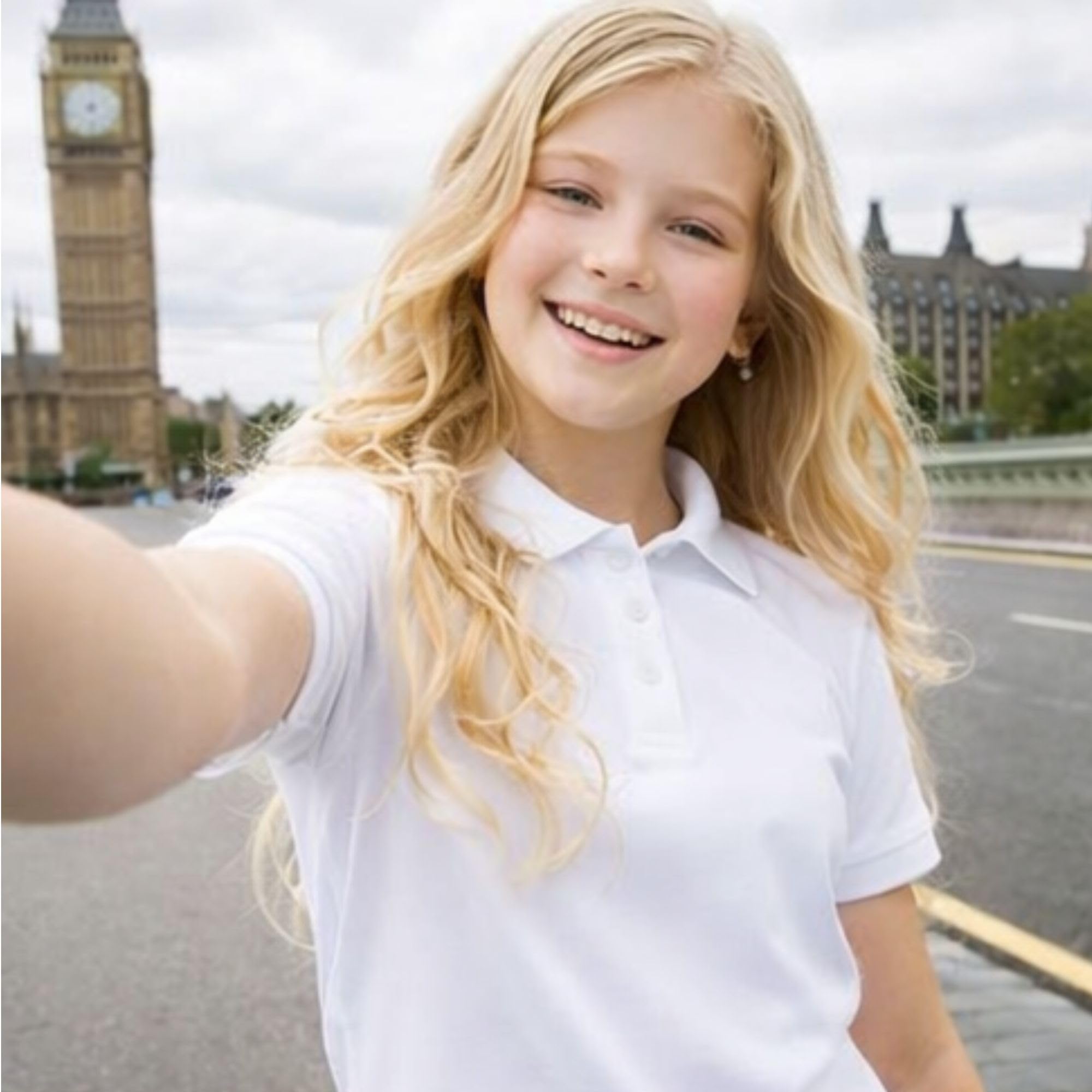 Bamu Confezione da 2 polo per uniforme scolastica, colore bianco, tinta unita, per abbigliamento sportivo