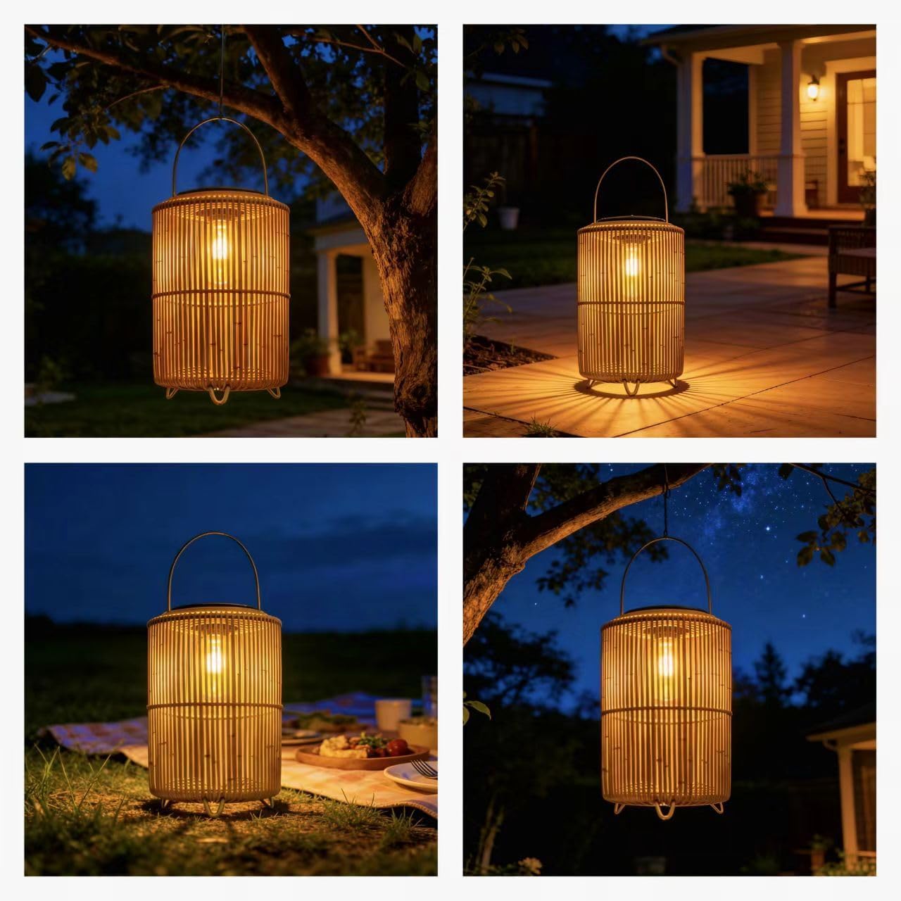 Cooo Solar Lanterns Waterproof Outdoor Solar Lantern Lid for Women Mom Grandma Outdoor Table Lamps Garden Yard Decor (Cylinder, 2)