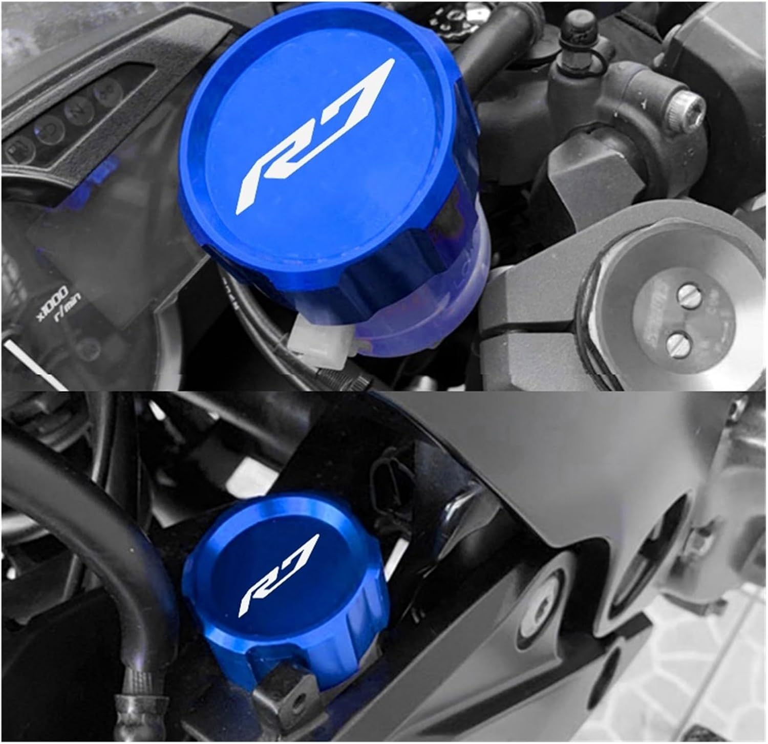 Motorcycle Front Brake Cover for YZF R7 YZF-R7 YZFR7 2021 2022 Accessories Motorcycle Front & Rear Brake Fluid Reservoir Cap Cylinder Cover