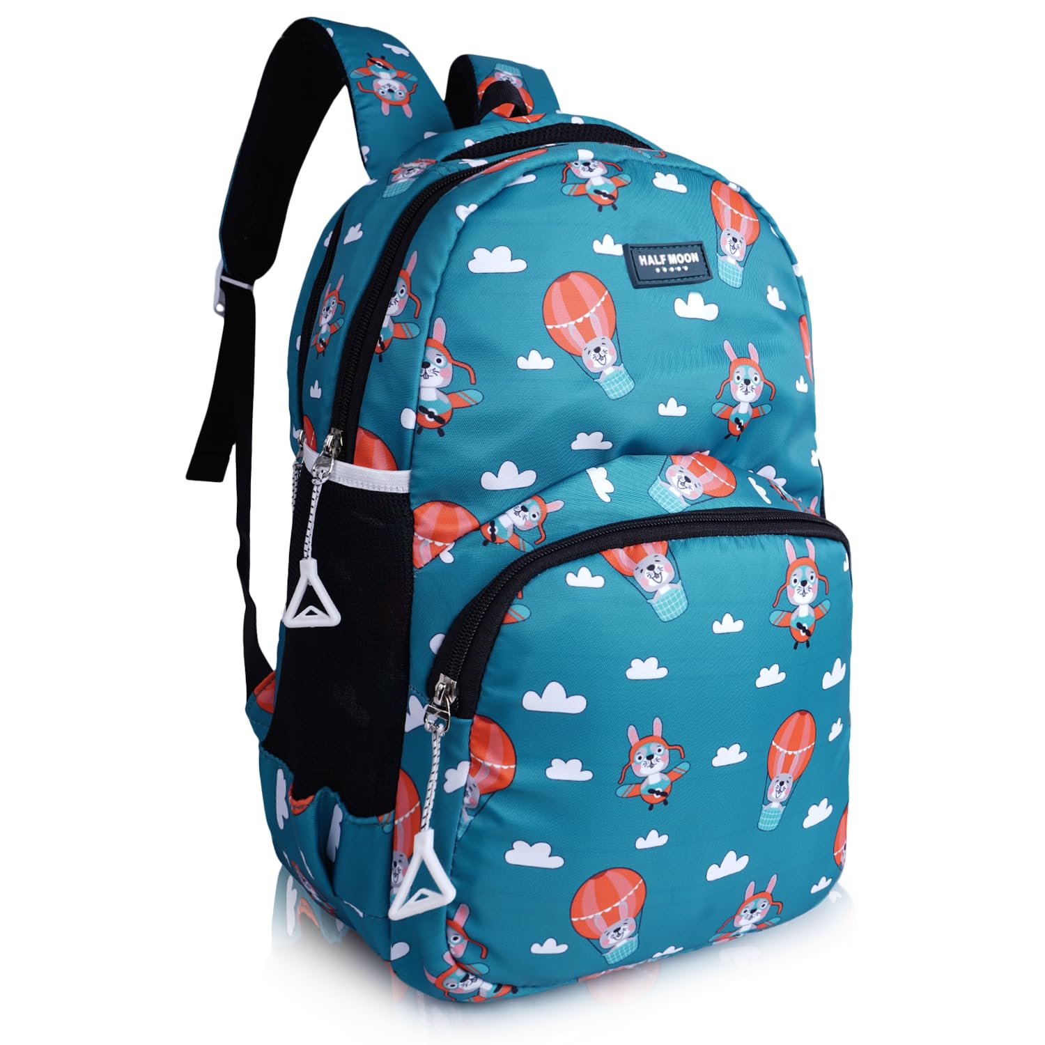 Half MoonBeach Pre Nursery to Class 1st School Bag for girls Kids Water Resistant 3 Zips Stylish and Trendy Backpacks for Girls