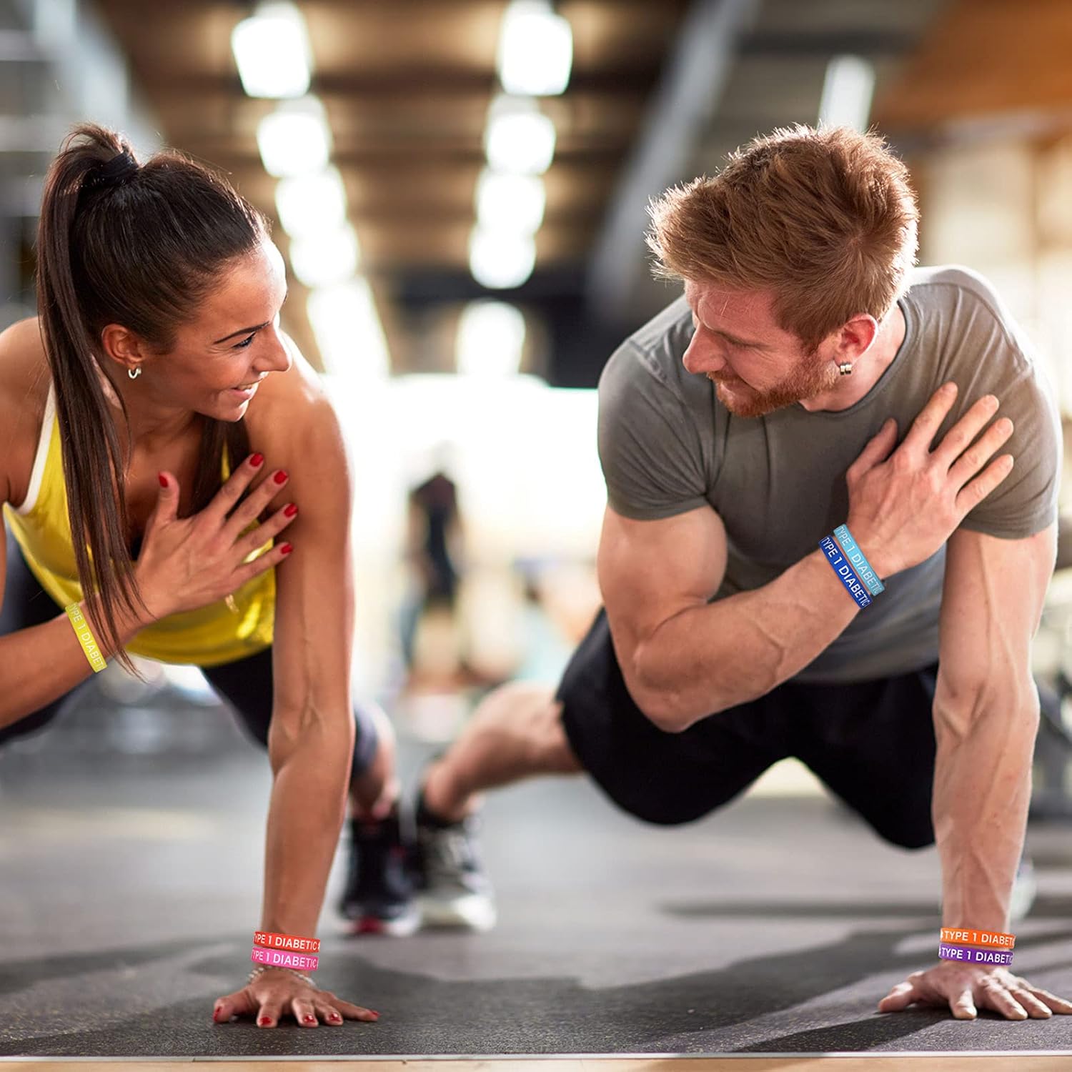 Sumind 24 Pieces Type 1 Diabetes Silicone Wristbands Diabetes Awareness Stretch Bracelets Multicolored Diabetes Prevention Rubber Wristbands, 8 Colors - Image 6