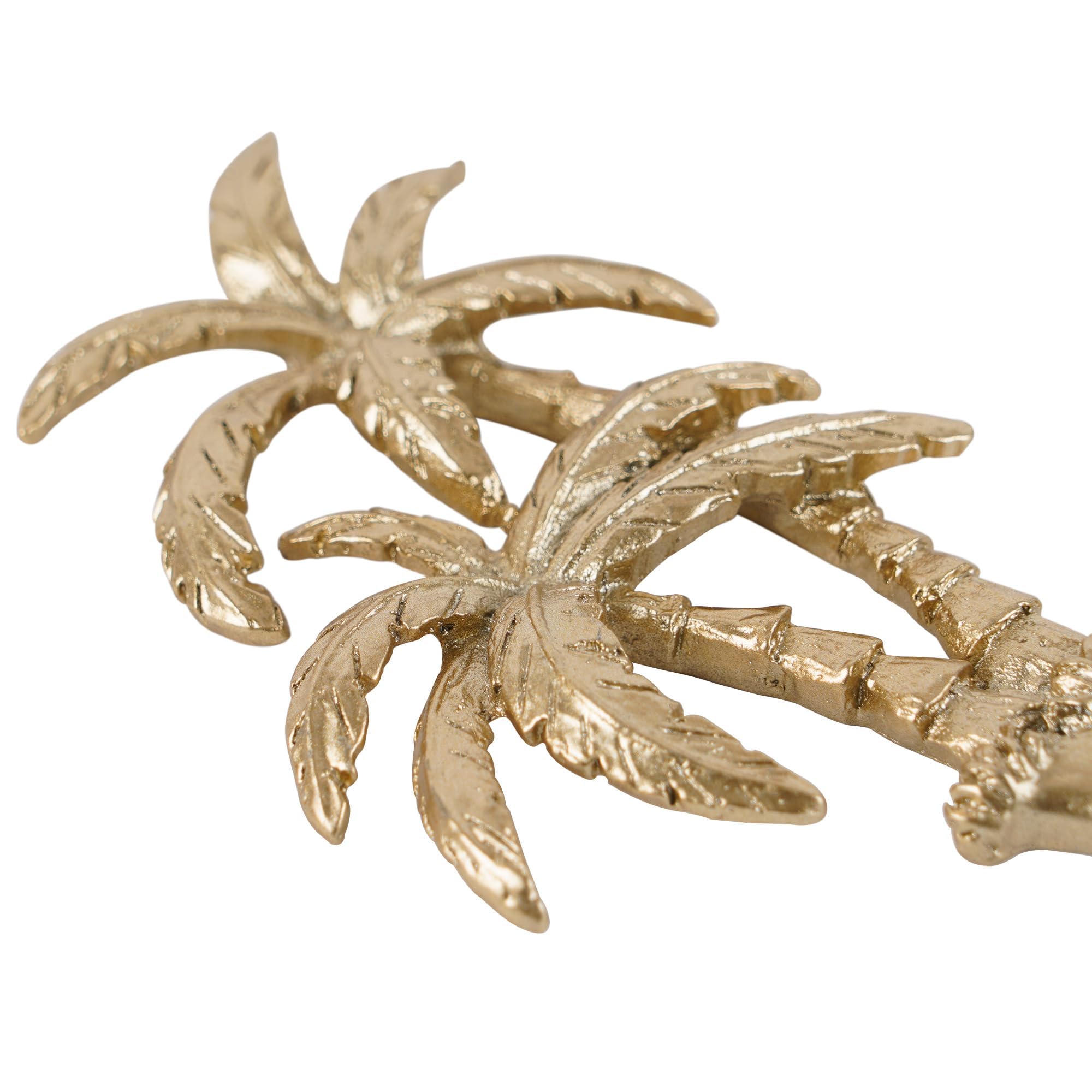 SOFFEE DESIGN 2 Ganci Parete Dorati 3D A Forma Di Palma – Decorazione Retrò Mare Per Appendere Cappotti E Cappelli