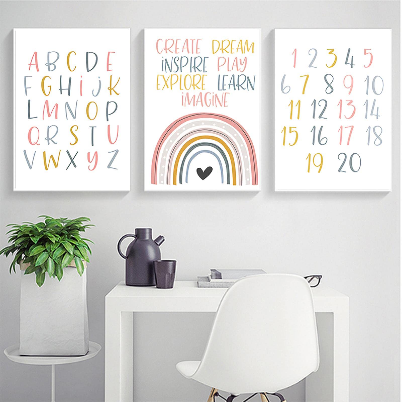 Affiche éducation rose arc-en-ciel pour chambre bébé 20x30cm - 8