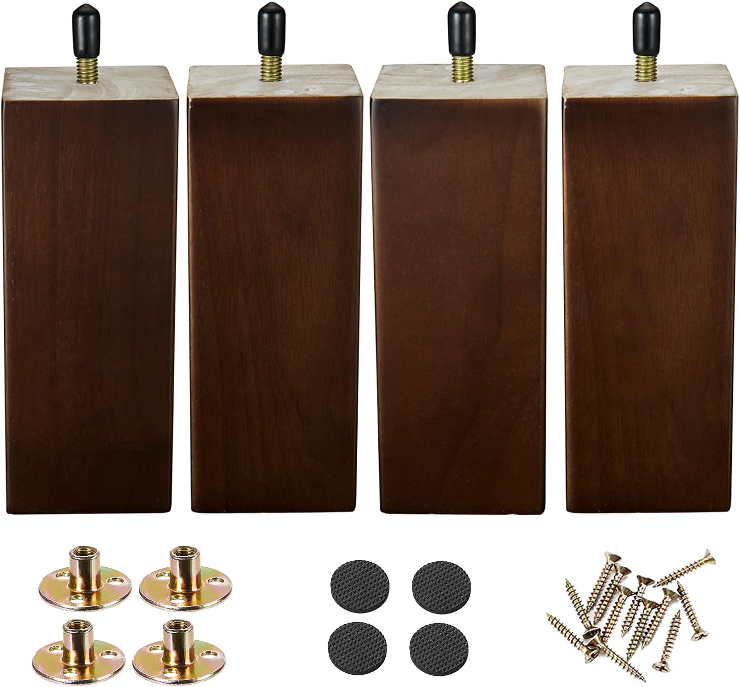 Solid Wood Furniture Legs, Sofa Legs Set of 4 for Furniture