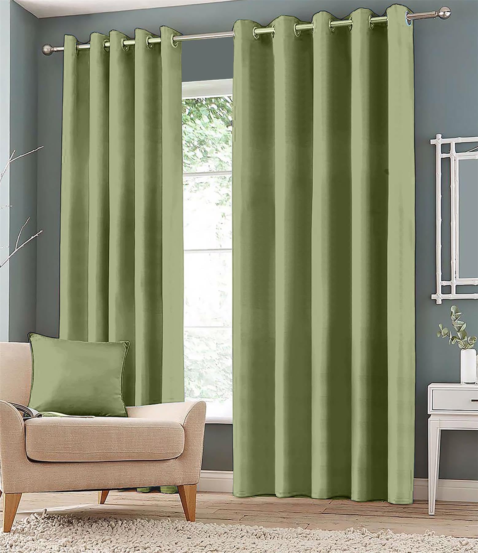 Roseley Eyelet Blackout Curtains For Bedroom Living Room Two Thermal Insulated Panels Noise Reduction Window Treatment [Green, 66" x 54"]