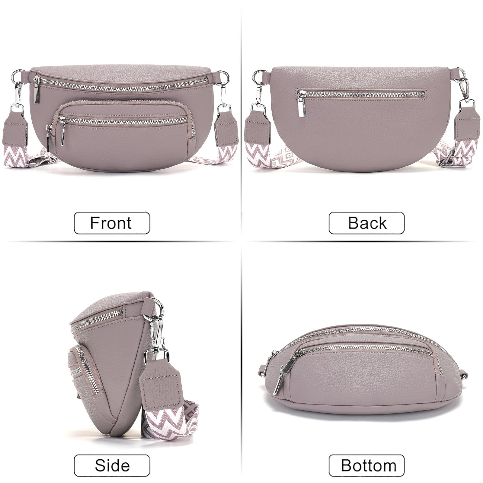 Sasrymnl kleine bauchtasche damen beige umhängetasche damen klein gürteltasche Veganes Leder handtasche crossbody bag