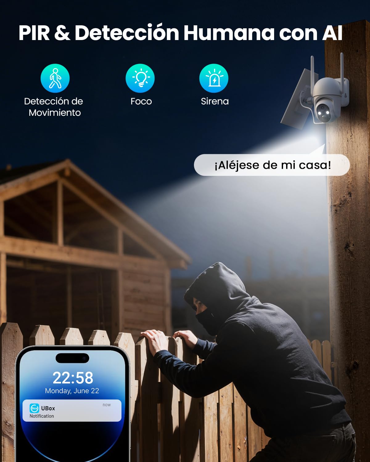 SEHMUA 4G LTE Cámara Solar Vigilancia Exterior con Tarjeta SIM, 2K HD Cámara de vigilancia sin WiFi PTZ, Visión Nocturna a Color y Detección PIR Humana, Audio Bidireccional