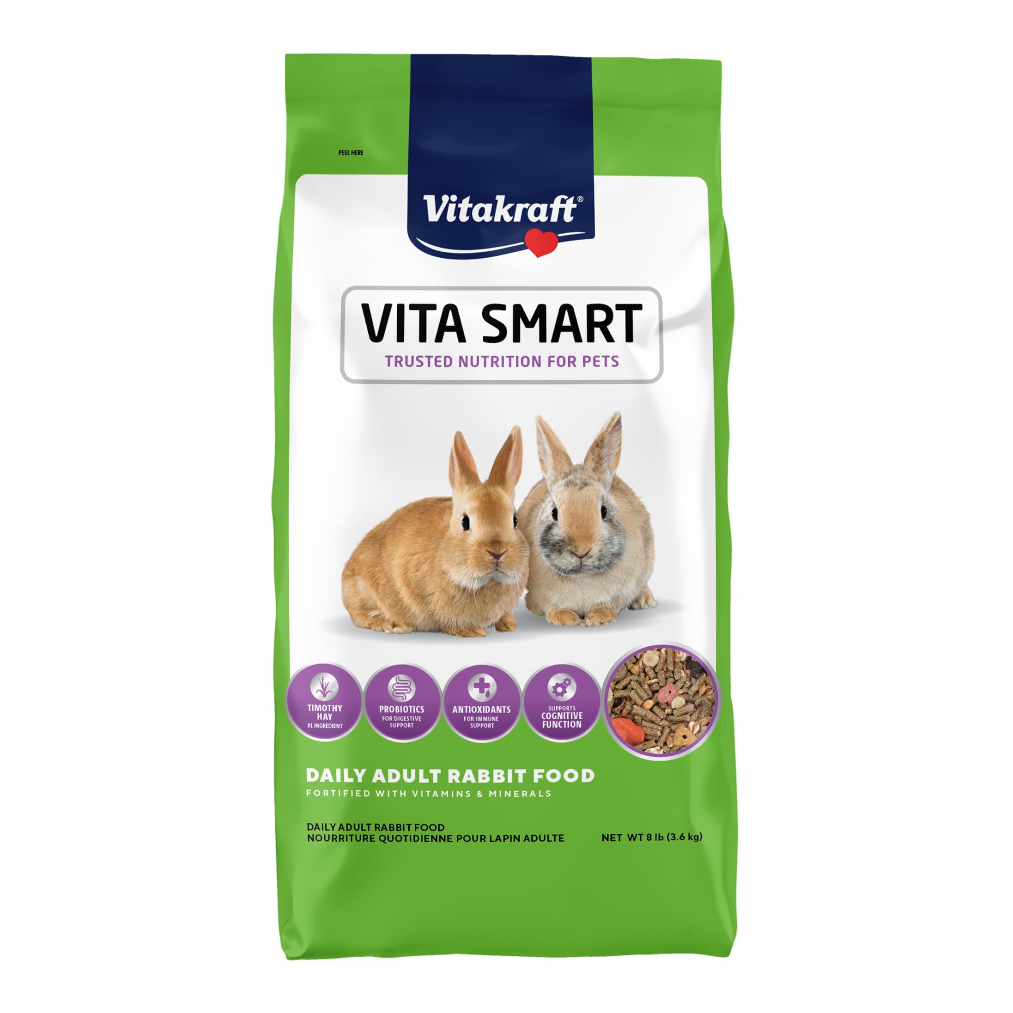 Vitakraft VitaSmart Complete Nutrition Pet Rabbit Food, 8 lbs