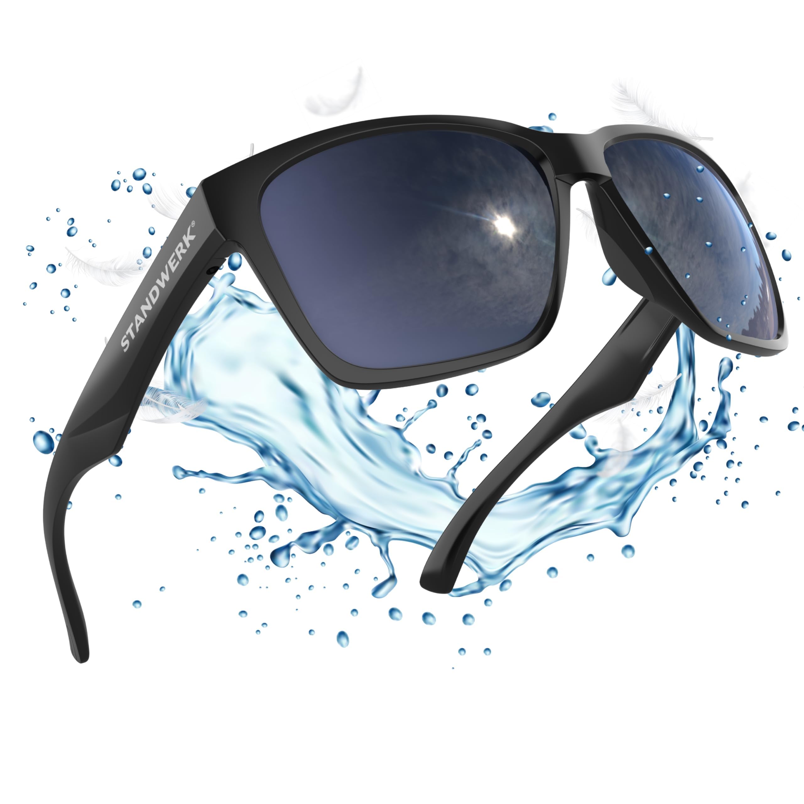 STANDWERK® Polarisierte Schwimmfähige Sonnenbrille [UV400, Kategorie 3] - Für Herren und Damen, Sport