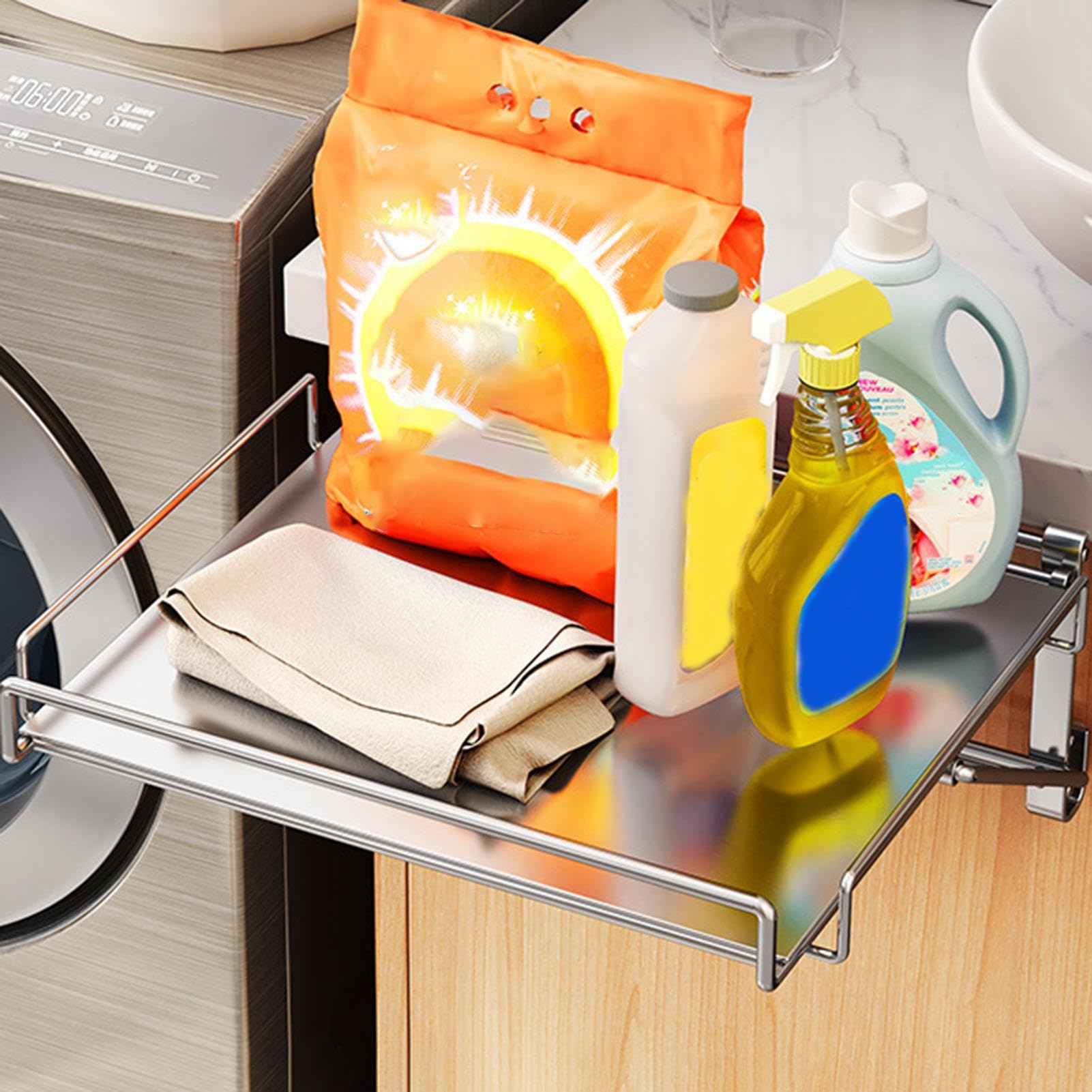 Organizador Montado en Puerta de Armario Organizador De Ganchos Plegable | Gancho para Estante y Colgador de Toallas para Platos Ollas Hogar Dormitorio Encimera Balcón