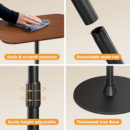 Miniatura 4 de Soporte ajustable para computadora portátil, altura ajustable hasta 37.8 pulgadas, mesa auxiliar multifuncional para sofá, mesita de noche y oficina