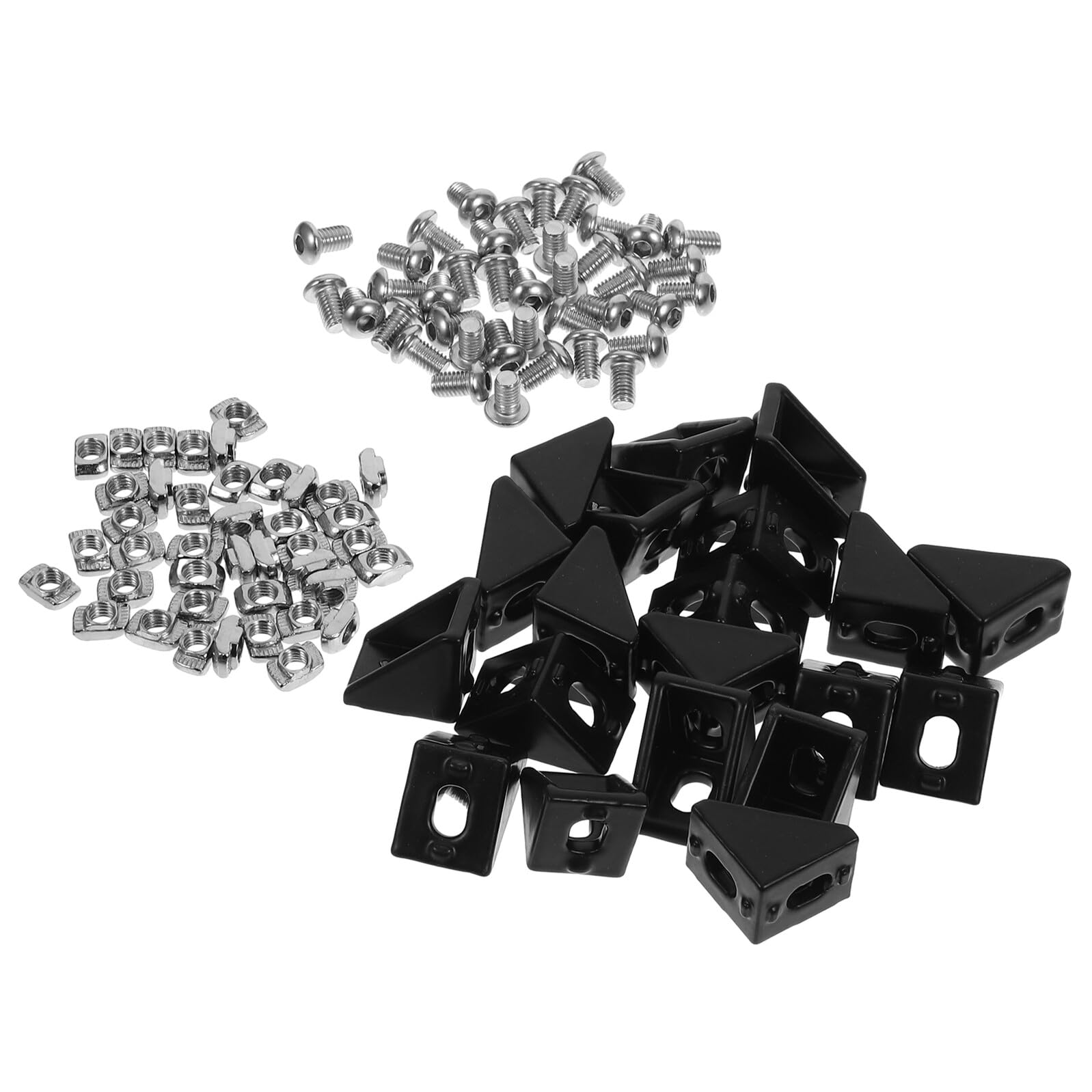 Équerres angle aluminium fixation profilé support rigide bricolage kit de 20 pièces