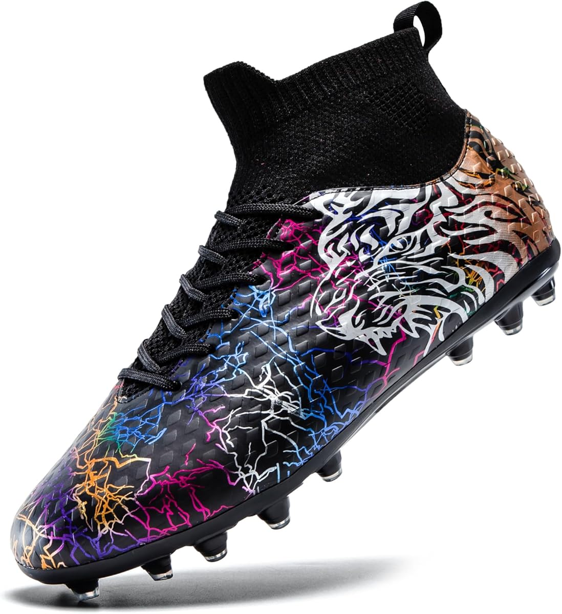 Soccer Cleats Boys Youth Training Football Cleats Athletic Outdoor Girls Soccer Shoes High-top Kids Football Shoes for Little/Big Kid