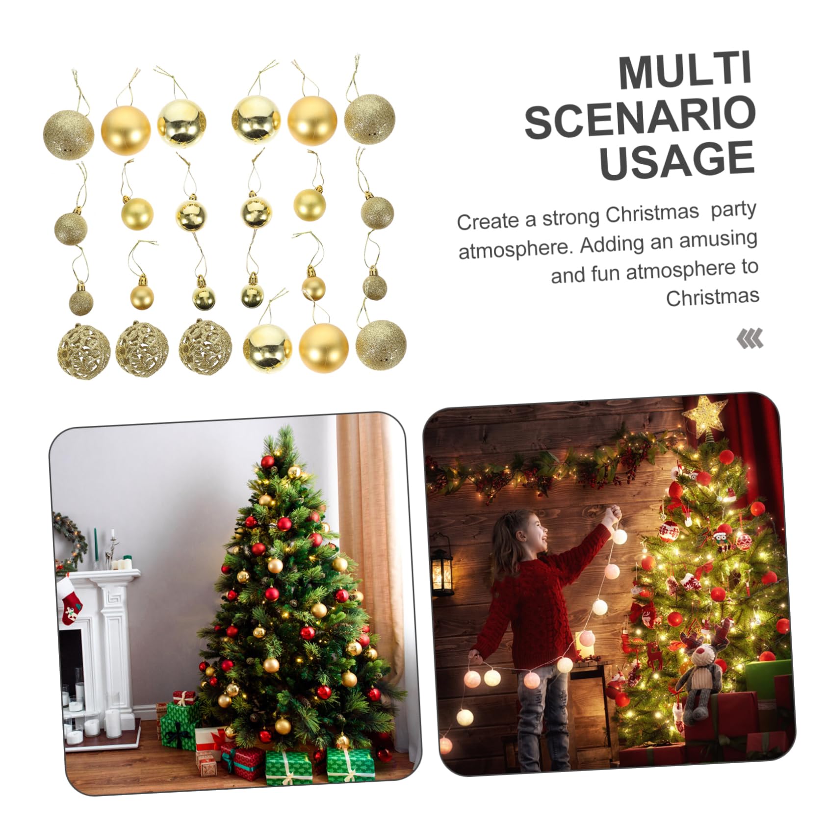 100stücke Weihnachtskugeln Anhänger Christbaumkugeln Weihnachtsbaum Deko Kugeln Hängekugeln für Fenster oder Baum in Einer Schachtel