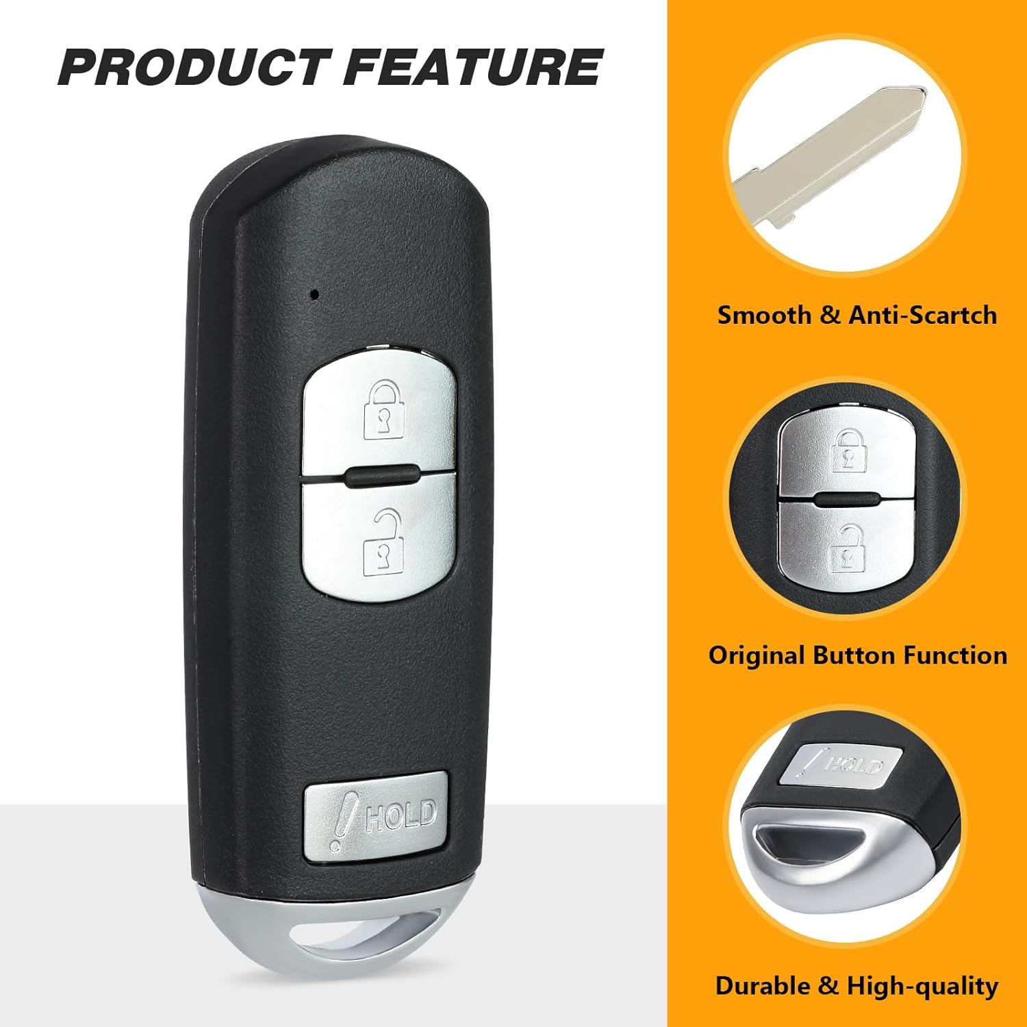 Yewong Car Key Fob Remote Keyless Entry Control Fit for Mazda 3 CX-3 CX-5 WAZSKE13D01 KDY3-67-5DY 315MHz ID49 3B