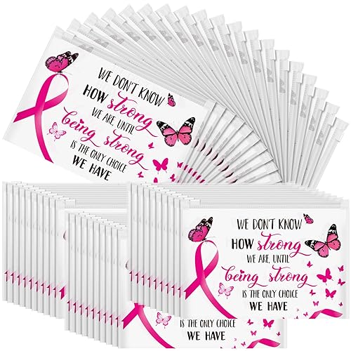 Abbylike 100 bolsas de maquillaje para concientización sobre el cáncer de mama, bolsas de cosméticos a granel, bolsas de cosméticos para