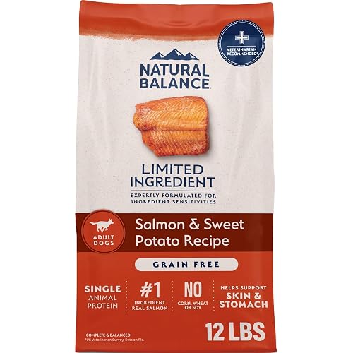 Natural Balance Limited Ingredient Adult Dry Dog Food - Balanced Nutrition for Adult Dogs - Grain-Free, Soy-Free Recipe - Limited Ingredient Formula - 12 lb - Salmon & Sweet Potato Recipe