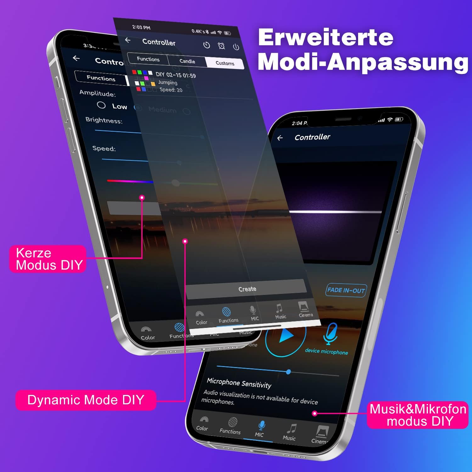 20M IP67 Striscia LED da Esterno, Bluetooth Striscia LED Impermeabile con App, Telecomando e Sincronizzazione Musicale, Luci Esterno per Giardino, Balcone, Terrazza, Festival (20M*1)