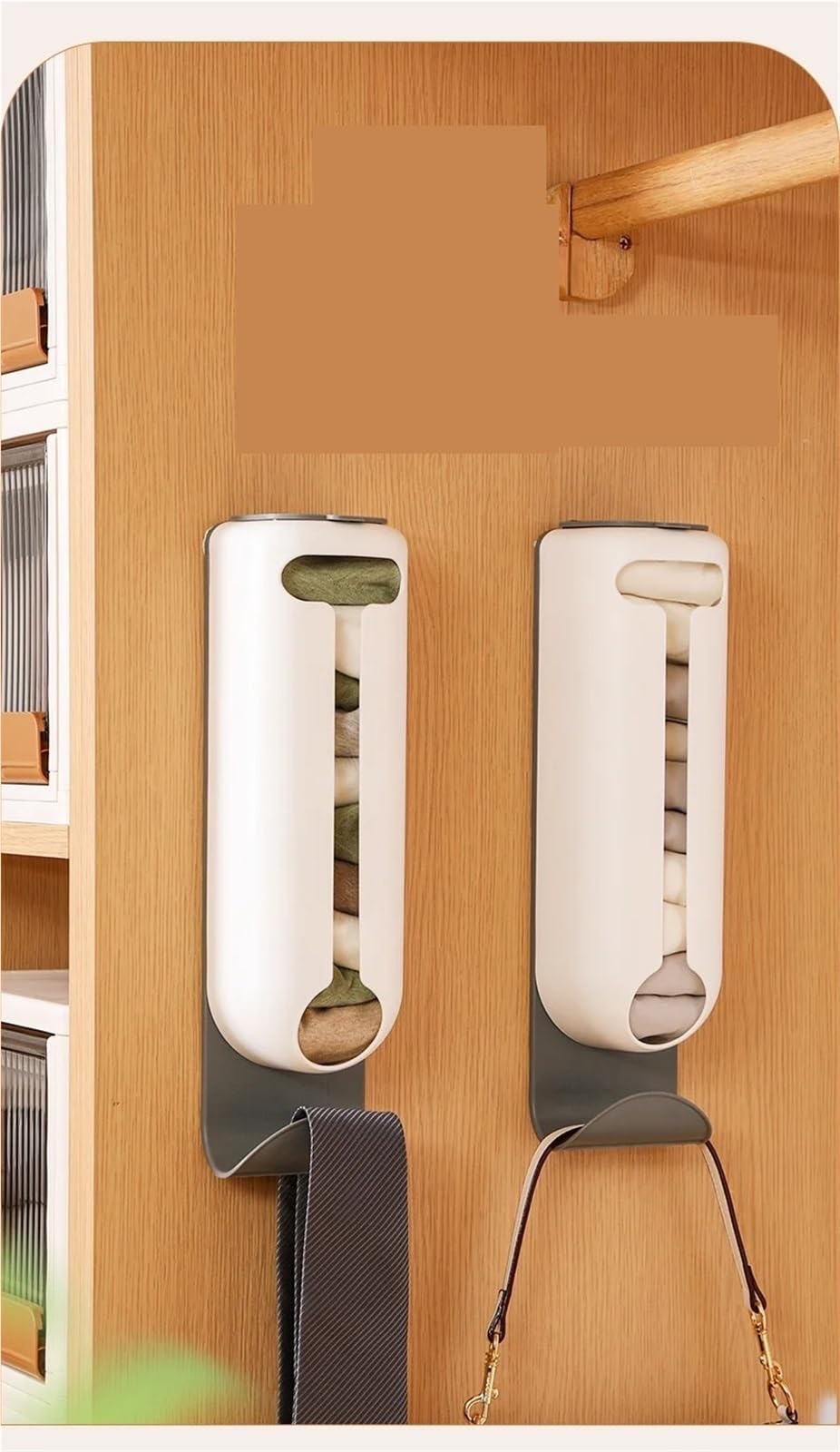 Müllbeutelspender 2 Stück an der Wand montierte Plastiktütenspender, Organizer for Küche und Zuhause, ordentliche Organisation, platzsparende Müllbeutel-Aufbewahrungsbox
