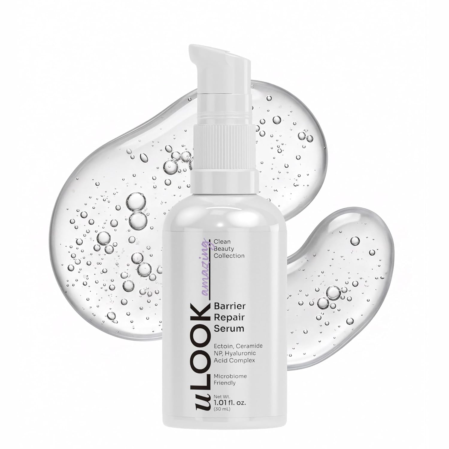 uLOOK Barrier Repair Serum 30 mL / 1.01 fl oz – Ectoin, Ceramide NP & Hyaluronic Acid Complex – Moisture Support & Skin Barrier Care – Flora Friendly