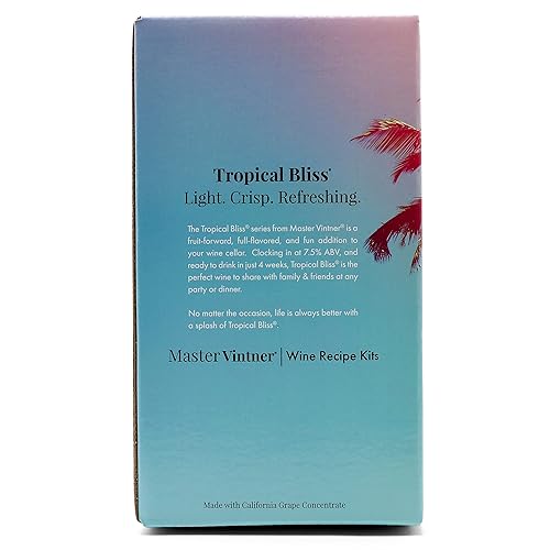 Miniatura 3 de Kit de vino Zinfandel blanco de fresa - Master Vintner Tropical Bliss Kit de recetas de vinificación - Ingredientes de sabor a fruta para hacer 6