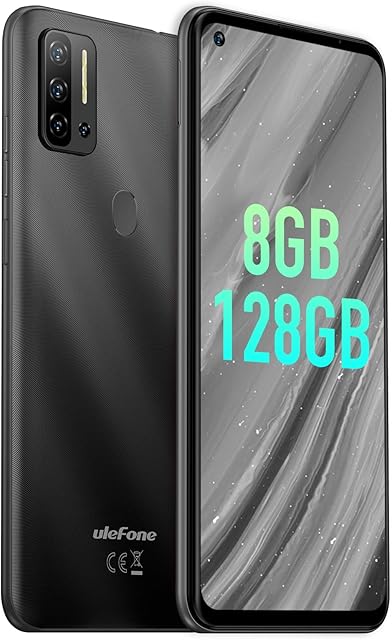 Mobile Phones, 128GB ROM 8GB RAM, Ulefone Note 11P, 48MP AI Quad Camera, 4G Dual SIM Smartphone, Three Card Slots, Android 11 SIM-Free & Unlocked Phones, 6.55" Display, 4400mAh, 2 Year Warrenty, Black