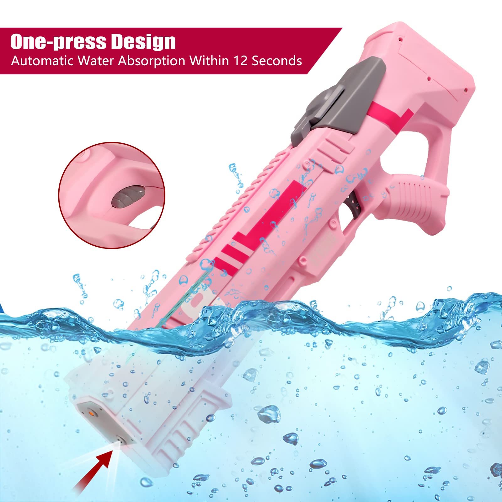 Electric Water Gun for Adults Kids Self-Absorbent, Fully Automatic ...
