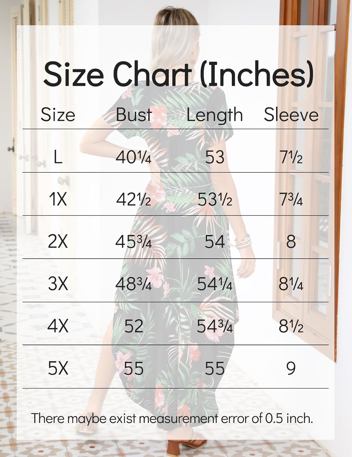 JollieLovin Womens Plus Size Casual Summer Maxi Long Dress Short Sleeve T-Shirt Loose Sun Dress(L-5X) - Image 7