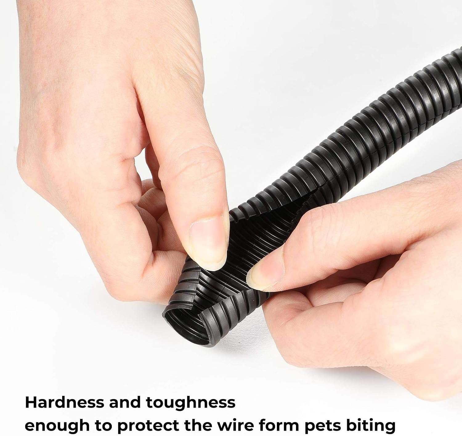Yecaye 26ft 1/4 inch Split Wire Loom Tubing, Wire Tubing Protect Wires, Wire Conduit, Cord Protector Loom from Pets, Automotive, Office, Home - Black