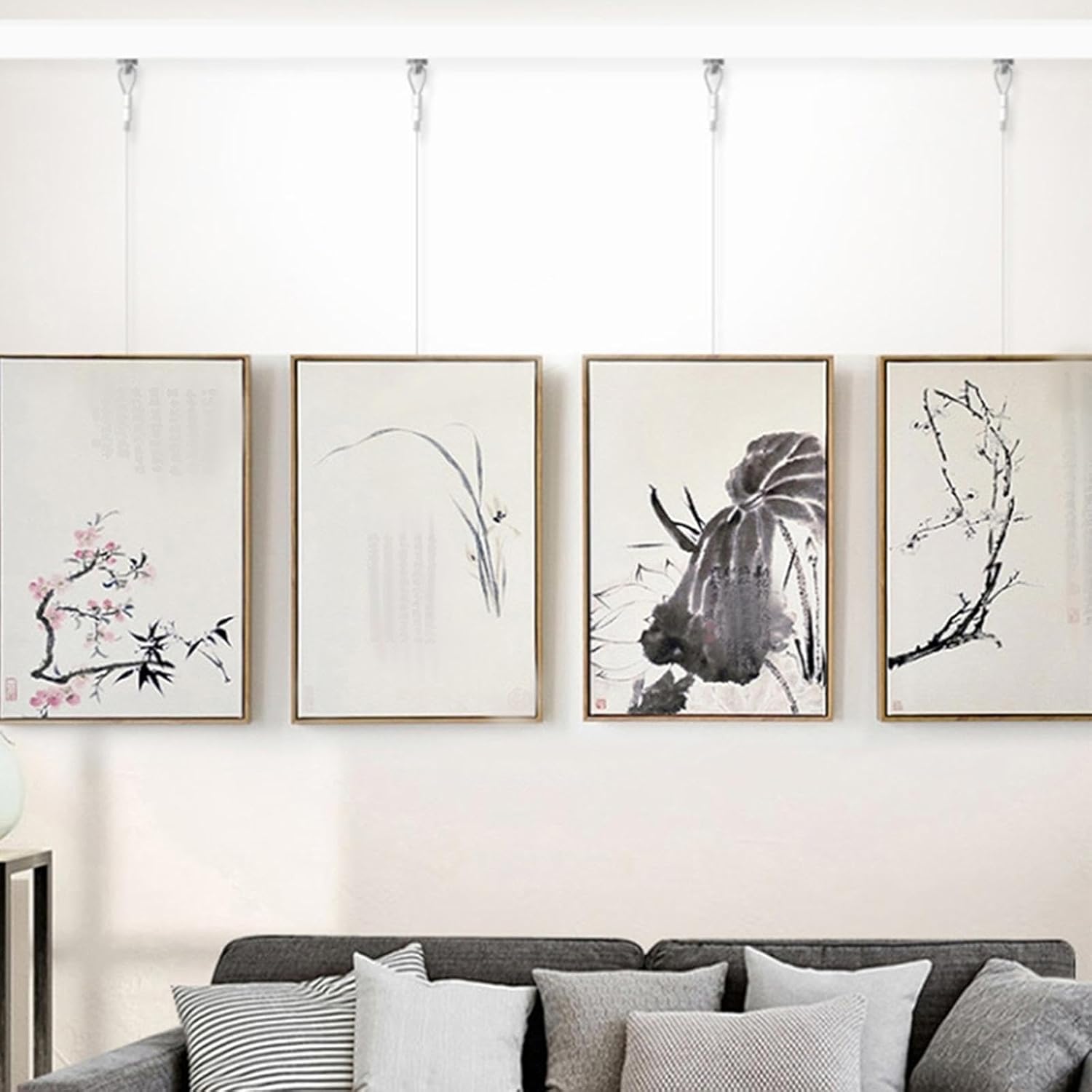 The Style Sutra 4 Pieces Picture Rail Hanging System Accessories DIY Crafting Parts Hardware 0.5 m|Crafts | Multi-Purpose Craft Supplies | Stencils & Templates