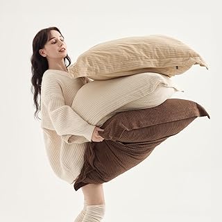 Set of 3 Corduroy Large Pillow Covers 26x26inch, Super Soft-Touch Boho V...