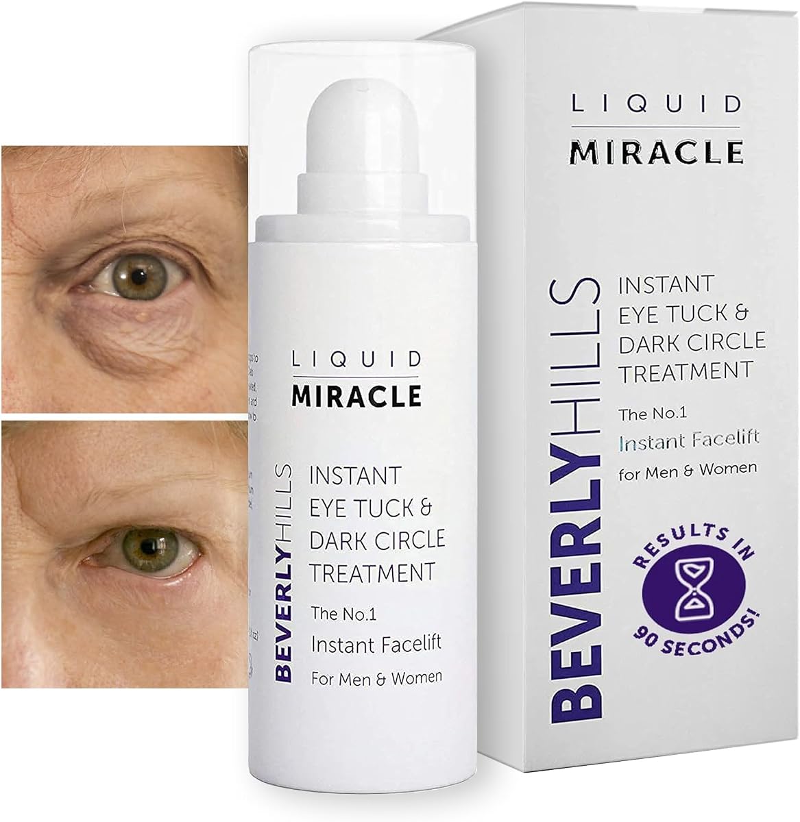 Instant Facelift Anti Aging Eye Serum Treatment for Dark Circles, Puffy Eyes, Wrinkles, Under Eye Bags, Fine Lines, and Crows Feet | 30mL (120 Days Supply)