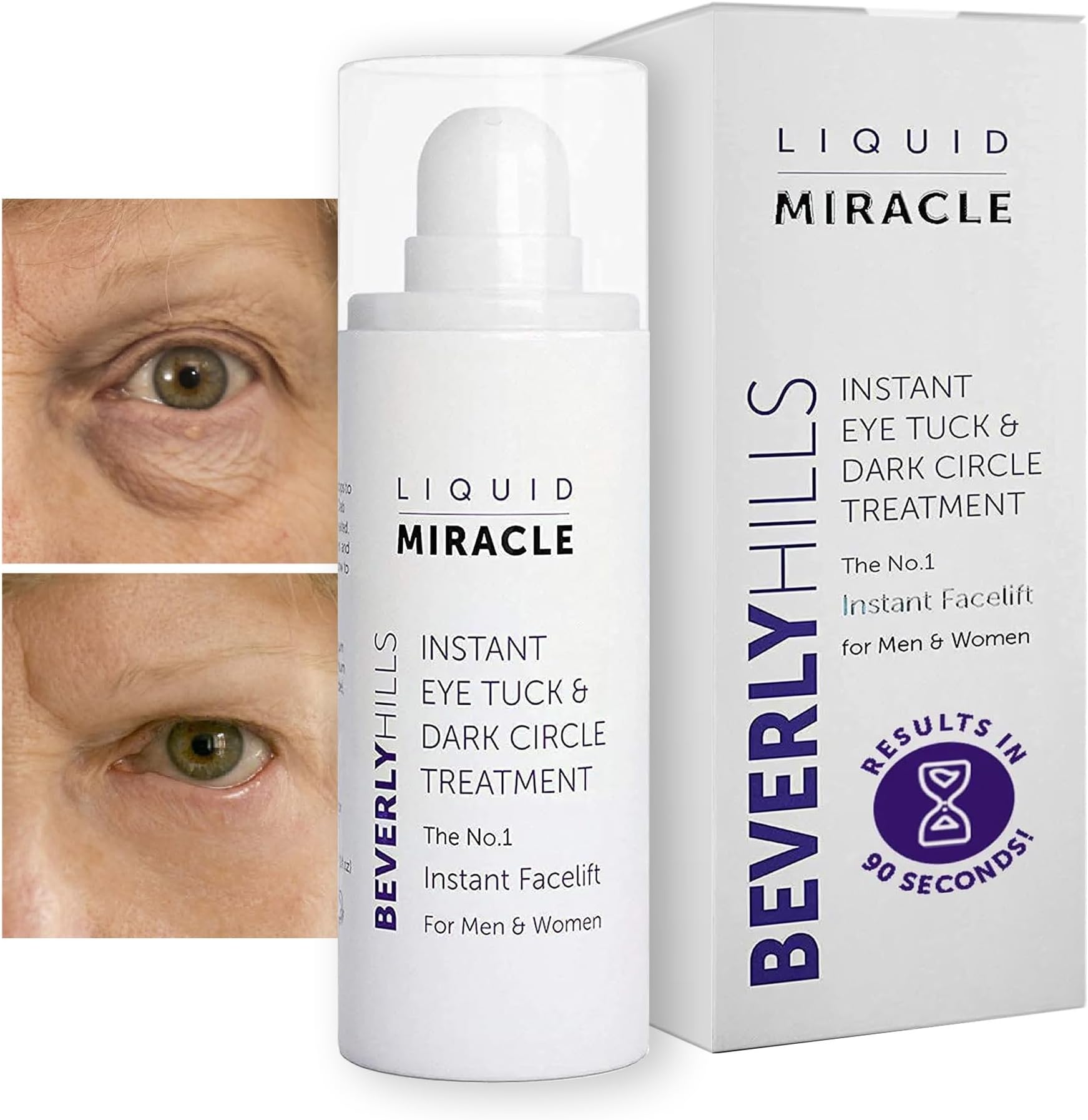 Beverly Hills Instant Facelift Anti Aging Eye Serum Treatment for Dark Circles, Puffy Eyes, Wrinkles, Under Eye Bags, Fine Lines, and Crows Feet | 30mL (120 Days Supply)