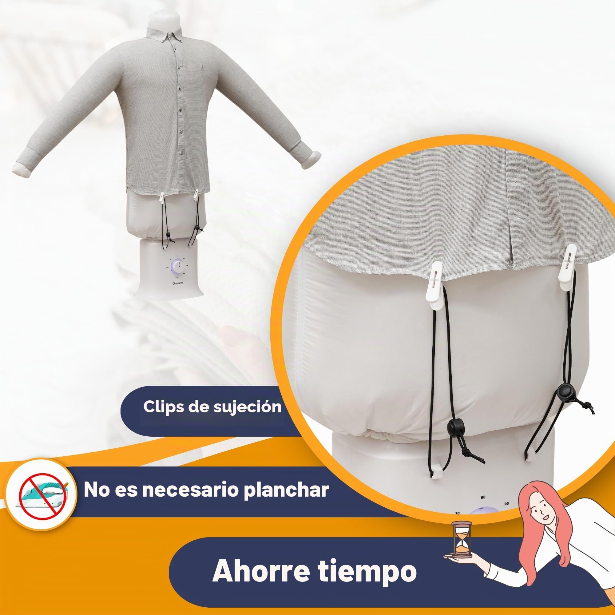 Sommertal - Maniquí de planchado para caballeros, camisetas y pantalones, máquina de planchar automática para camisas, blusas y pantalones, funciones de planchado