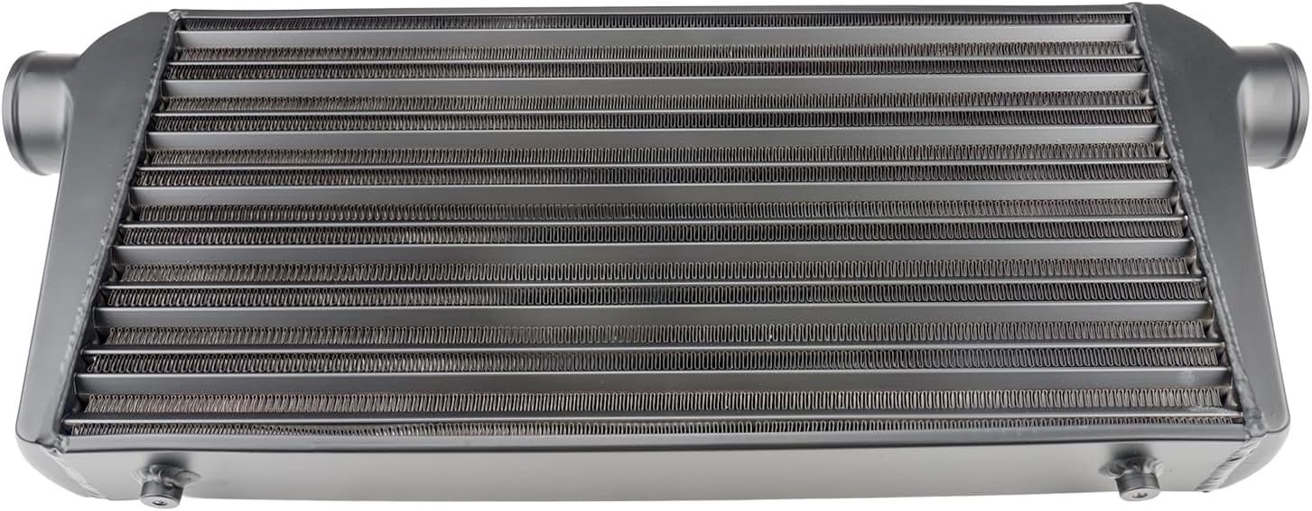 KAX Universal Inlet & Outlet Aluminum Intercooler 31.86" x 14.16" x 3.15" Front Mount Intercooler Black