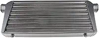 KAX Intercooler universal de entrada e saída de alumínio 80.9 cm x 36.0 cm x 8.0 cm montagem frontal Intercooler preto