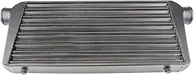 KAX Intercooler universal de entrada e saída de alumínio 80.9 cm x 36.0 cm x 8.0 cm montagem frontal Intercooler preto