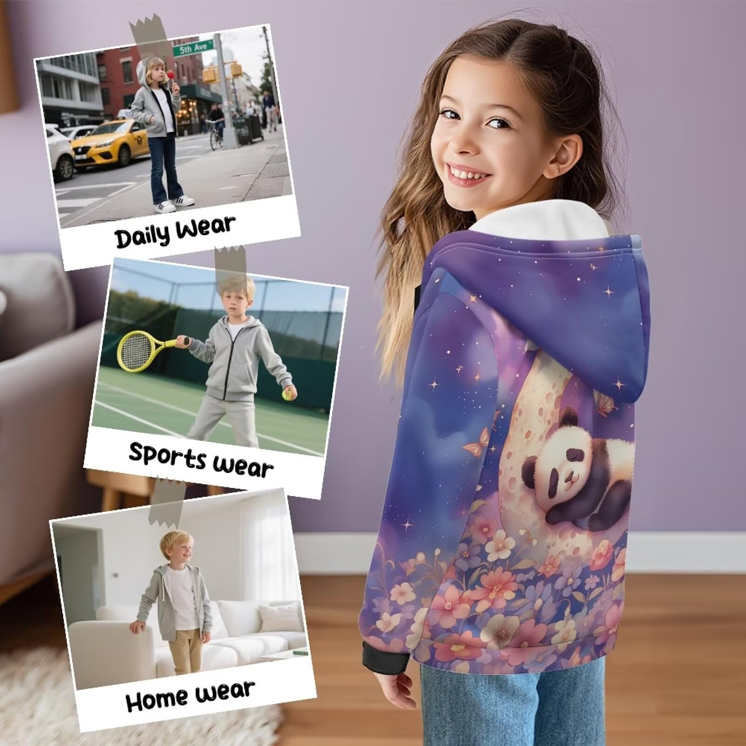Gomyblomy Warm Fleece Zip Up Hoodies for Girls Winter Outerwear Jacket Hooded Sweatshirt with Pockets Kids Teens Coats