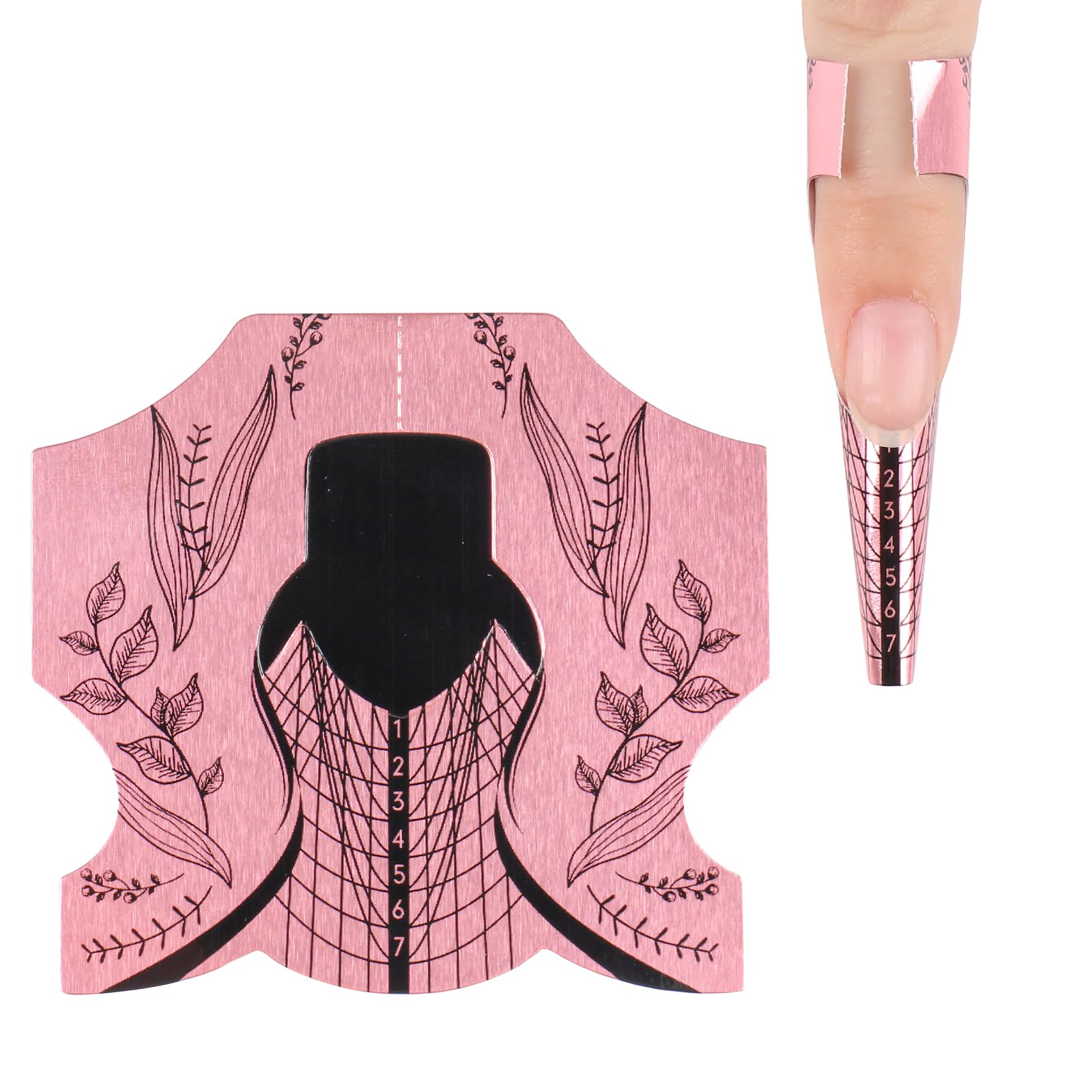 Nail Forms 200PCS, Nail Form Extension Sticker Self-Adhesive Nail Tips Guide, Gel Nail Stickers for Poly Gel/Extension/Acrylic Nail Molds Builder, Nail Art Equipment for Salon