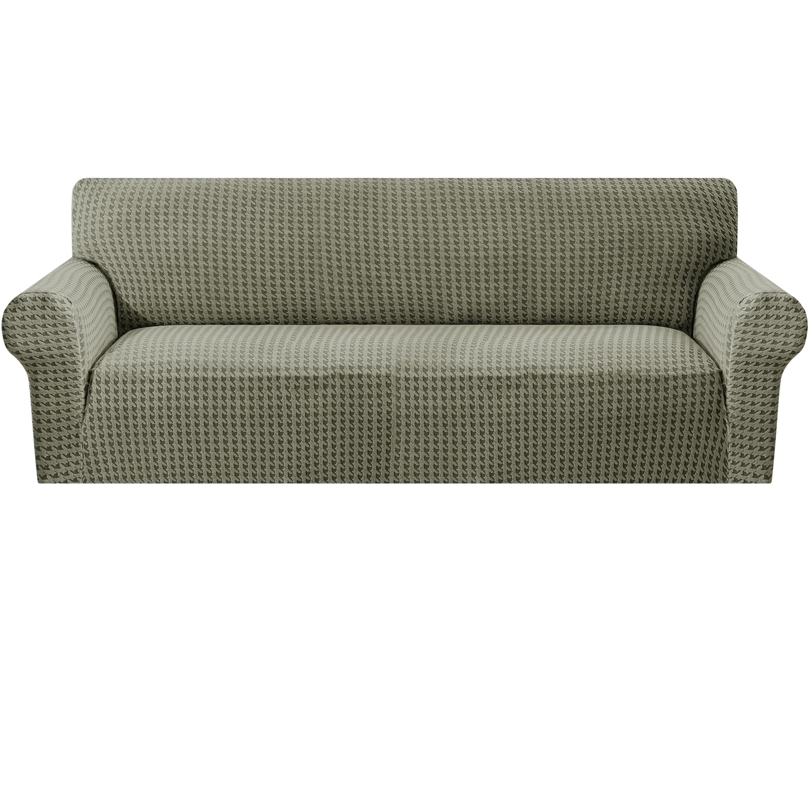 MAXIJIN Stretch 4 Seater Couch Cover Sofa Covers (91"-110" Extra Large Sofa Slipcovers with Non-Slip Foam & Elastic Strap, Dog Cat Pet Friendly Furniture Protector (Army Green, 4 Seater)