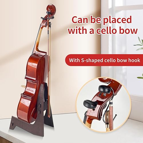 Miniatura 3 de Soporte para ukelele, soporte para violín de madera con protección de goma, soporte portátil desmontable para instrumentos musicales pequeños,