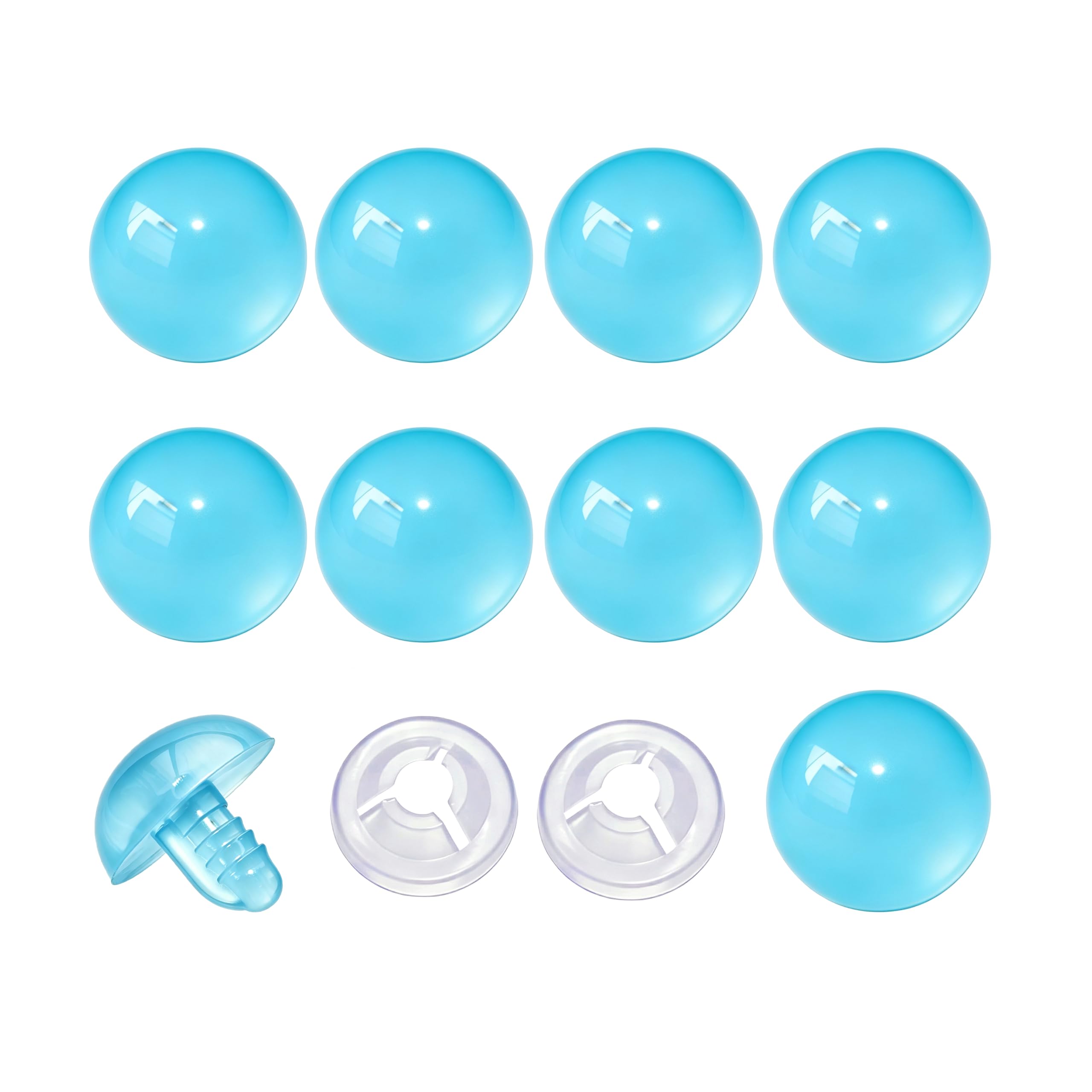 60 ojos de seguridad y arandelas seguras para ganchillo amigurumi, ojos de seguridad grandes de plástico de 24 mm, ojos de ganchillo para amigurumi, manualidades, suministros de