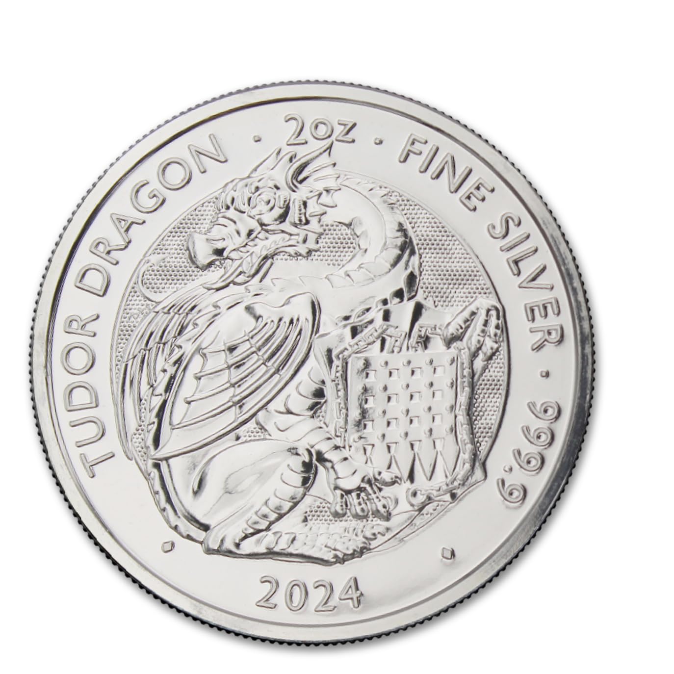 2024 2 oz British Silver Royal Tudor Beasts - Tudor Dragon Coin Brilliant Uncirculated with a Certificate of Authenticity £5 Seller BU