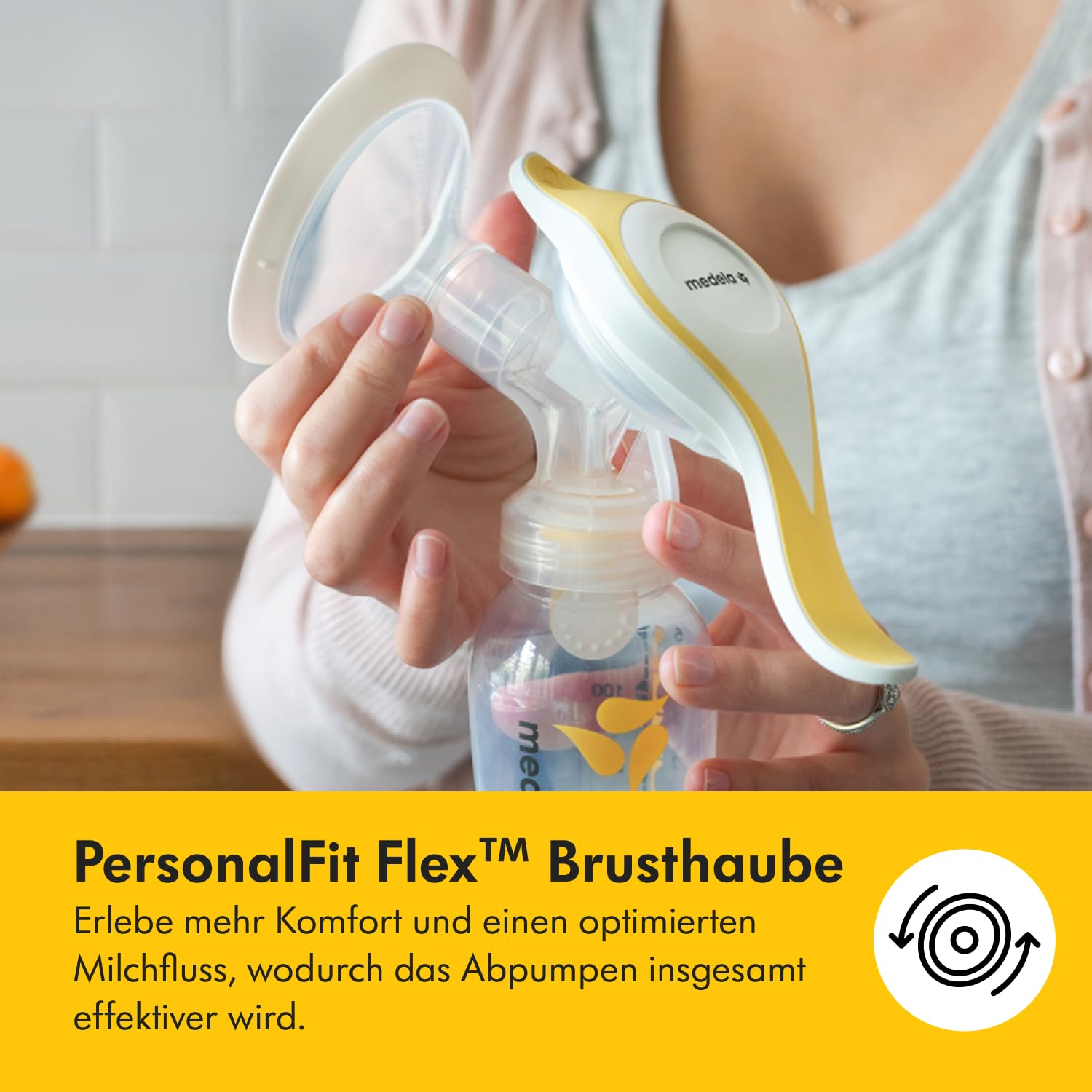 Medela Harmony Handmilchpumpe – Kompaktes Schweizer Design – Manuelle Milchpumpe mit PersonaFit Flex Brusthauben und 2-Phase-Expression-Technologie