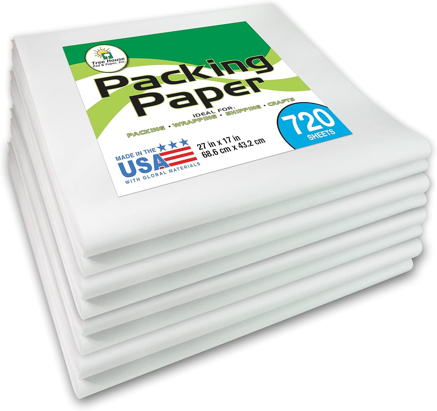 Packing Paper Sheets for Moving - 720 Sheets of Newsprint Paper - Must Have in Your Moving Supplies - 27" x 17" - Made in USA