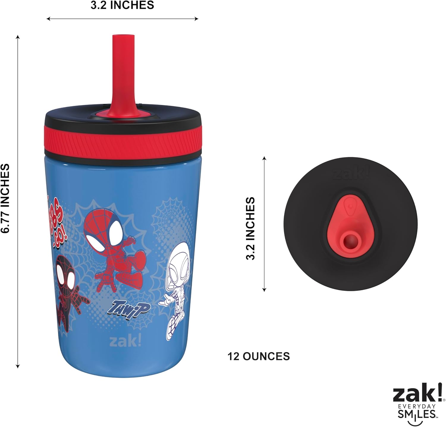 Zak Designs Marvel Spider-Man Kelso Toddler Cups For Travel or At Home, 12oz Vacuum Insulated Stainless Steel Sippy Cup With Leak-Proof Design is Perfect For Kids (Spidey and His Amazing Friends) - Image 8
