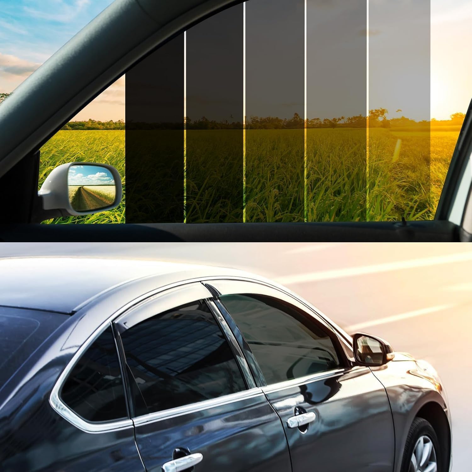 Vepagoo Car Window Tint Film (35% VLT) Black Universal Fit 7.6m x 50cm Roll | Automotive Protection Passenger Black Privacy Window Tint for Home Blocks UV Rays