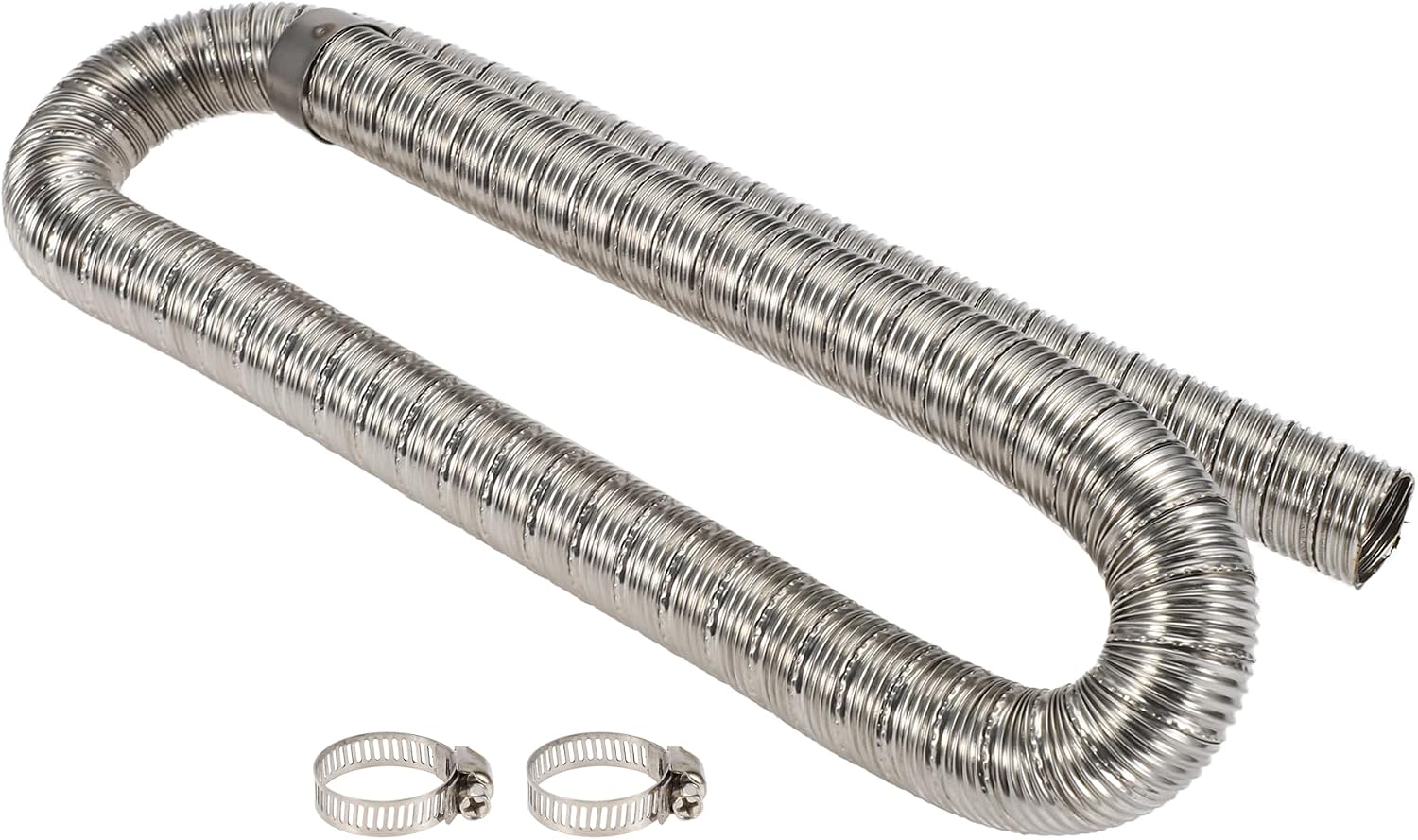 Car Heater Exhaust Pipe Air Diesel Heater Exhaust Hose Silver Tone Clamp 1 Set 27mm OD 24mm ID 100cm Max l Stainless Steel