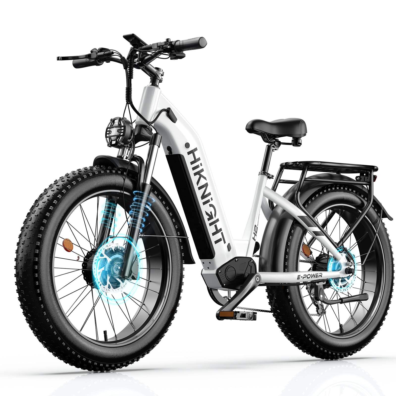 HiKNiGHT Dual Motor Ebike, 3000W Electric Bike for Adults, 52V 20Ah 26" Fat Tire Fast Ebike Max 38 Mph, up to 90 Miles, Off-Road Mountain E-Bike for